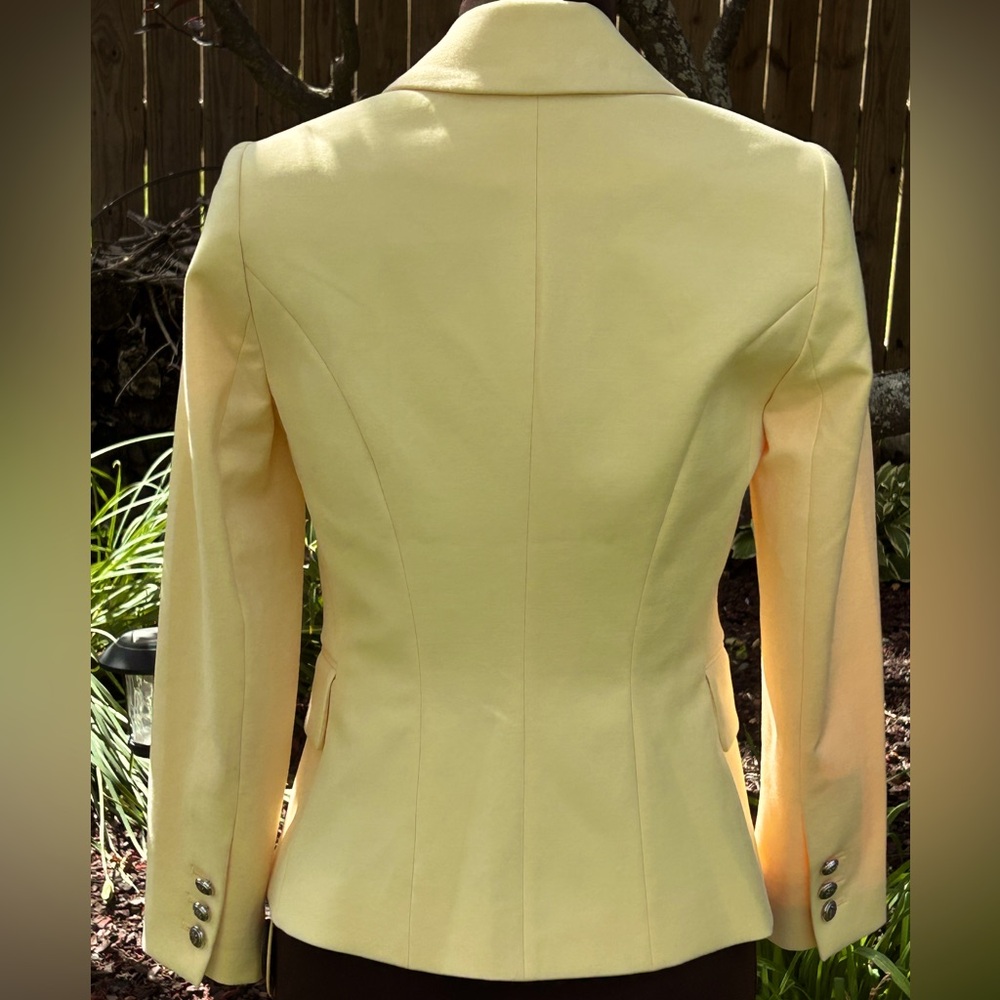 NWOT WHITE HOUSE BLACK MARKET s0P beautiful blazer-lined-soft buttery yellow - Picture 2 of 4